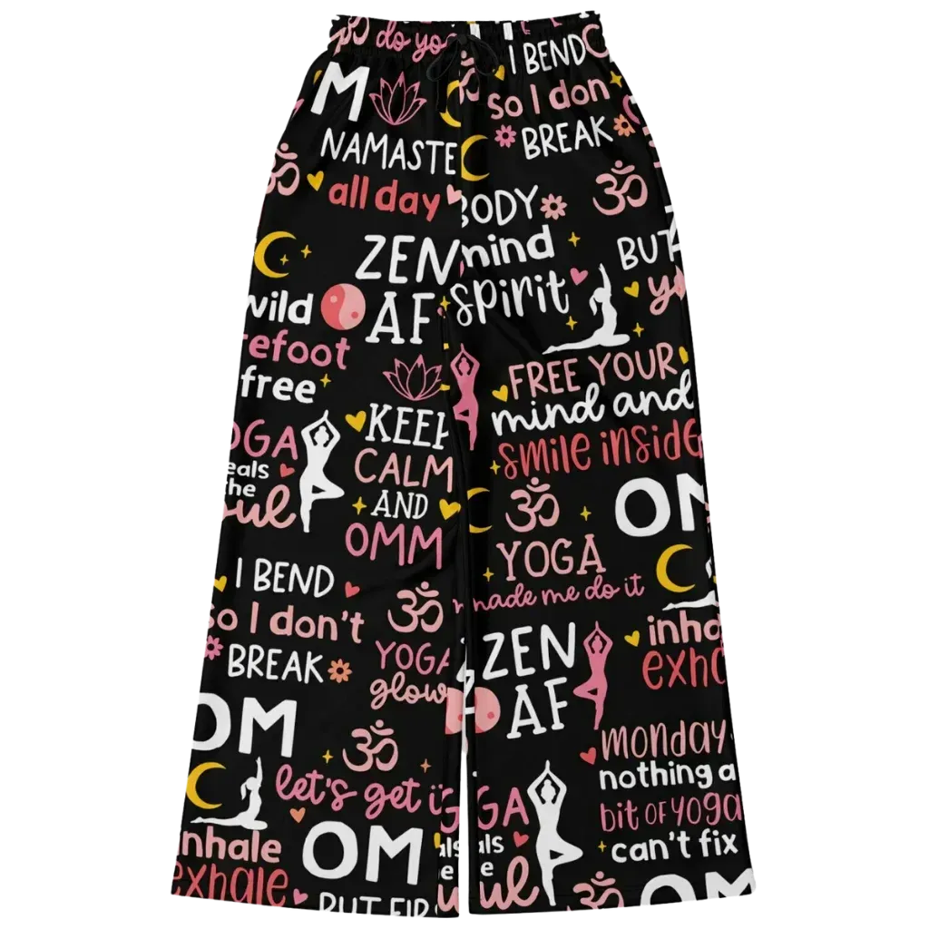 Mantra Mood Flared Jogger Pants With Yoga Quotes