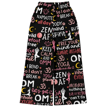 Mantra Mood Flared Jogger Pants With Yoga Quotes
