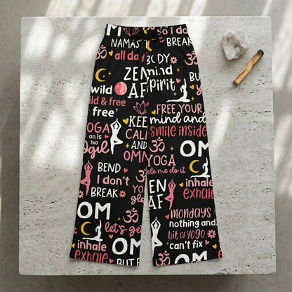 Mantra Mood Flared Jogger Pants With Yoga Quotes