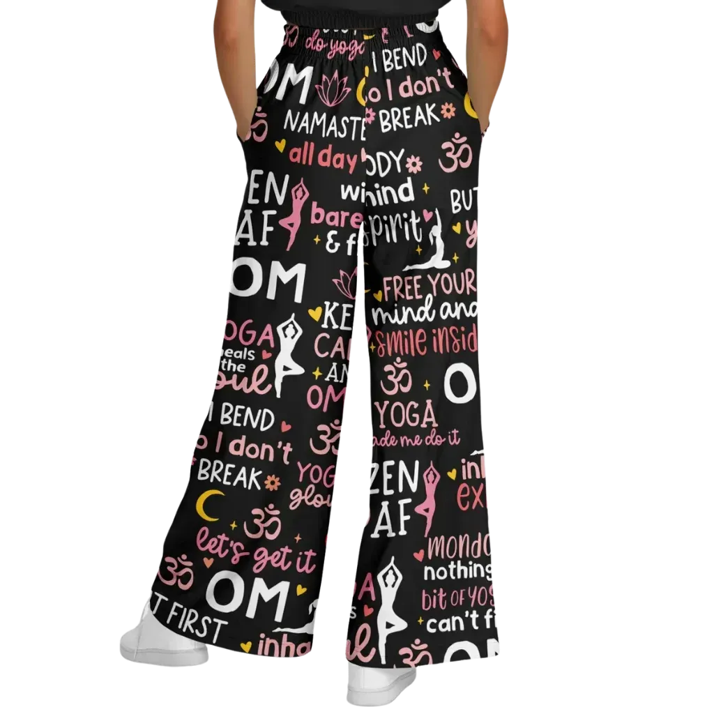 Mantra Mood Flared Jogger Pants With Yoga Quotes