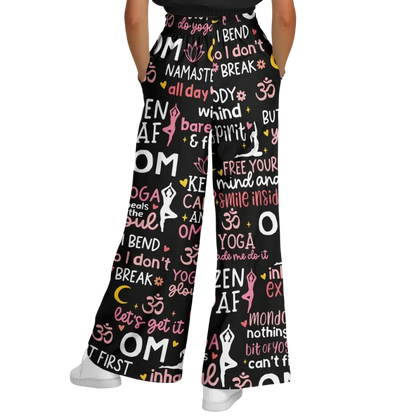 Mantra Mood Flared Jogger Pants With Yoga Quotes