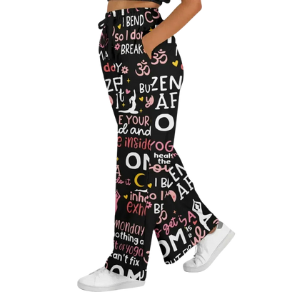 Mantra Mood Flared Jogger Pants With Yoga Quotes