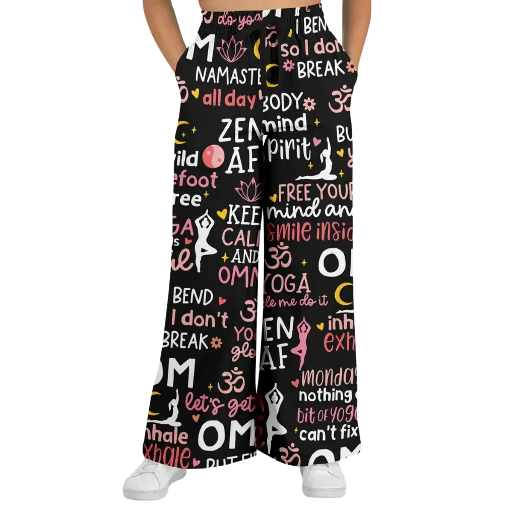 Mantra Mood Flared Jogger Pants With Yoga Quotes