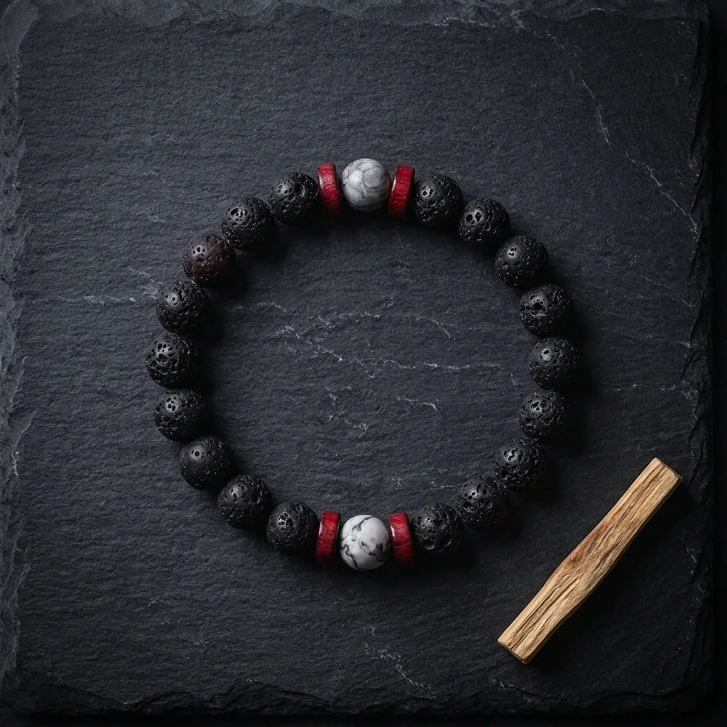 Matte Black Lava Stone Bracelet For Everyday Balance