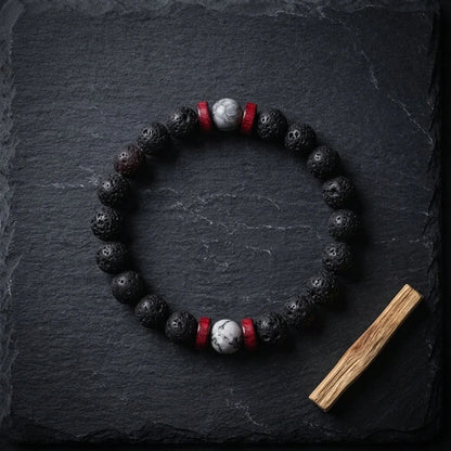Matte Black Lava Stone Bracelet For Everyday Balance