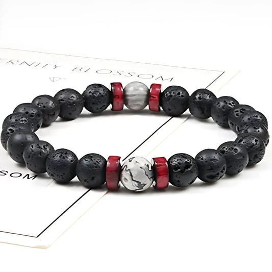Matte Black Lava Stone Bracelet For Everyday Balance - Style