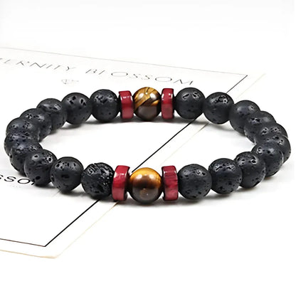 Matte Black Lava Stone Bracelet For Everyday Balance - Style C