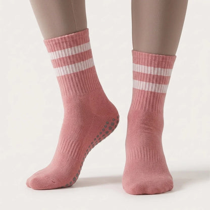 Mid Calf Grip Socks Yoga Comfort Fit For Women