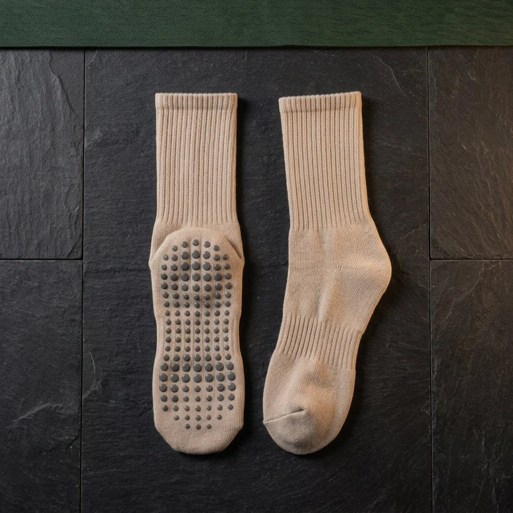 Mid Calf Grip Socks Yoga Comfort Fit For Women