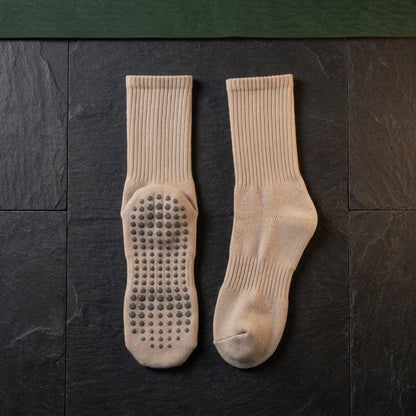 Mid Calf Grip Socks Yoga Comfort Fit For Women