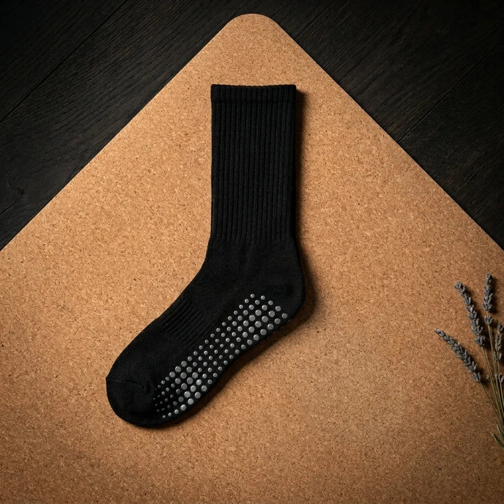 Mid Calf Grip Socks Yoga Comfort Fit For Women
