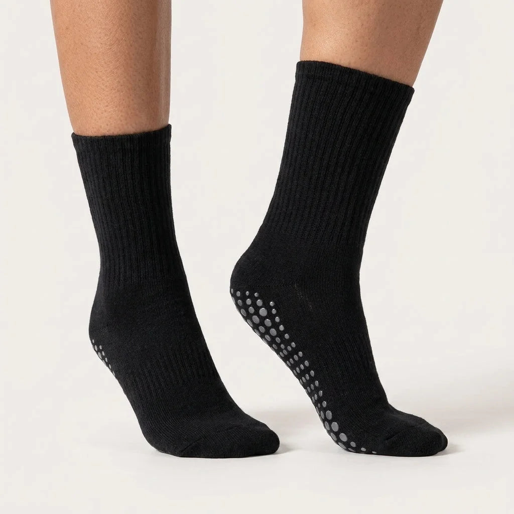 Mid Calf Grip Socks Yoga Comfort Fit For Women