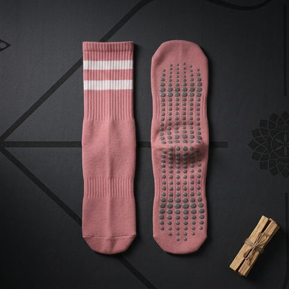 Mid Calf Grip Socks Yoga Comfort Fit For Women