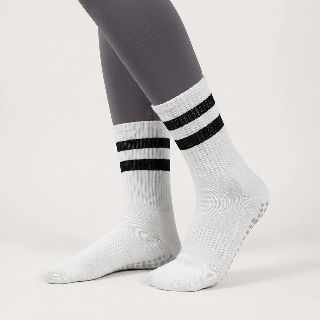 Mid Calf Grip Socks Yoga Comfort Fit For Women
