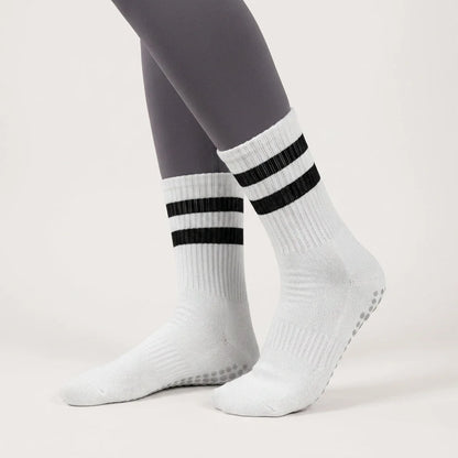 Mid Calf Grip Socks Yoga Comfort Fit For Women