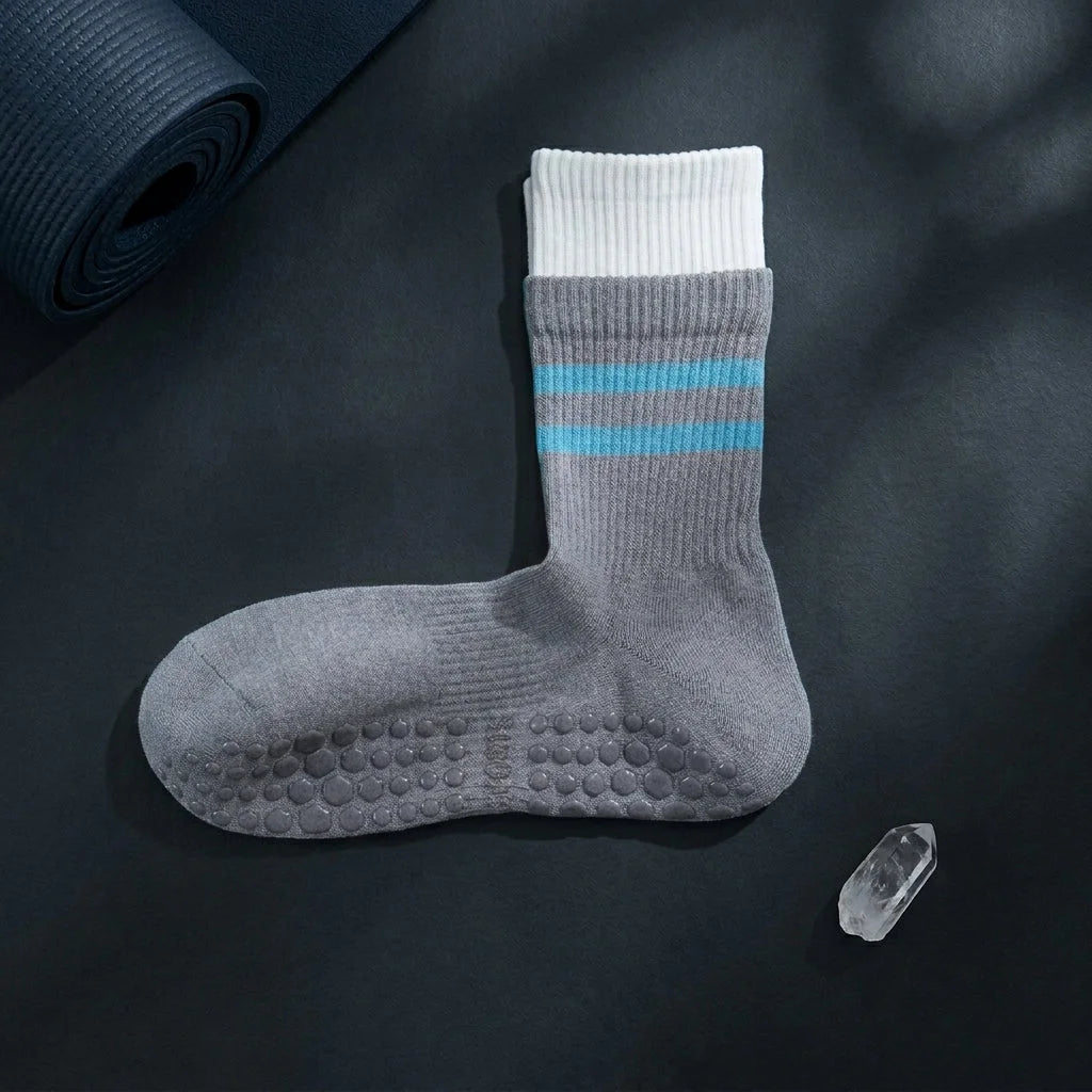 Mid Calf Pilates Grip Socks For Women’s Studio Flow