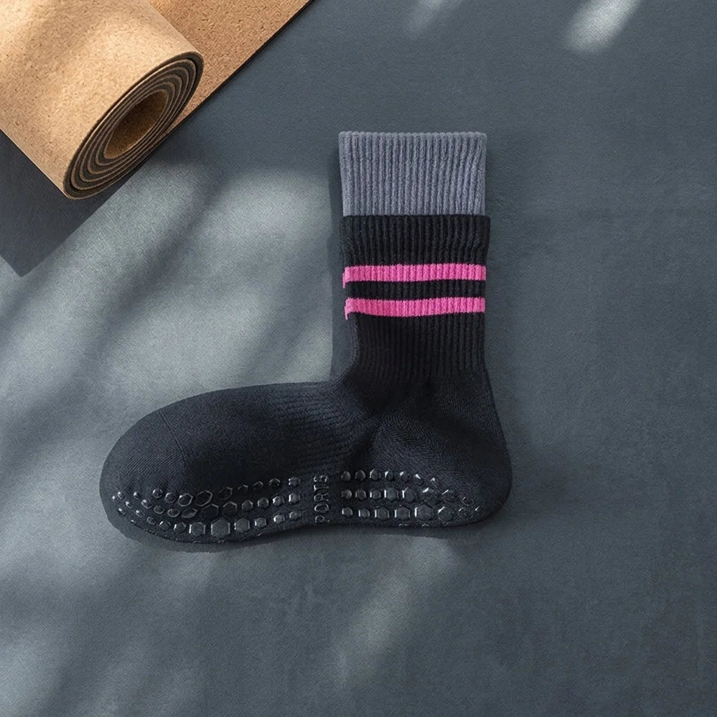 Mid Calf Pilates Grip Socks For Women’s Studio Flow