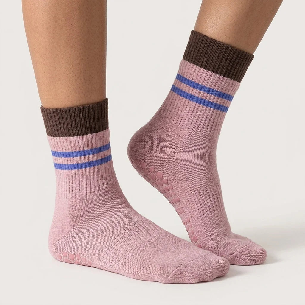 Mid Calf Pilates Grip Socks For Women’s Studio Flow