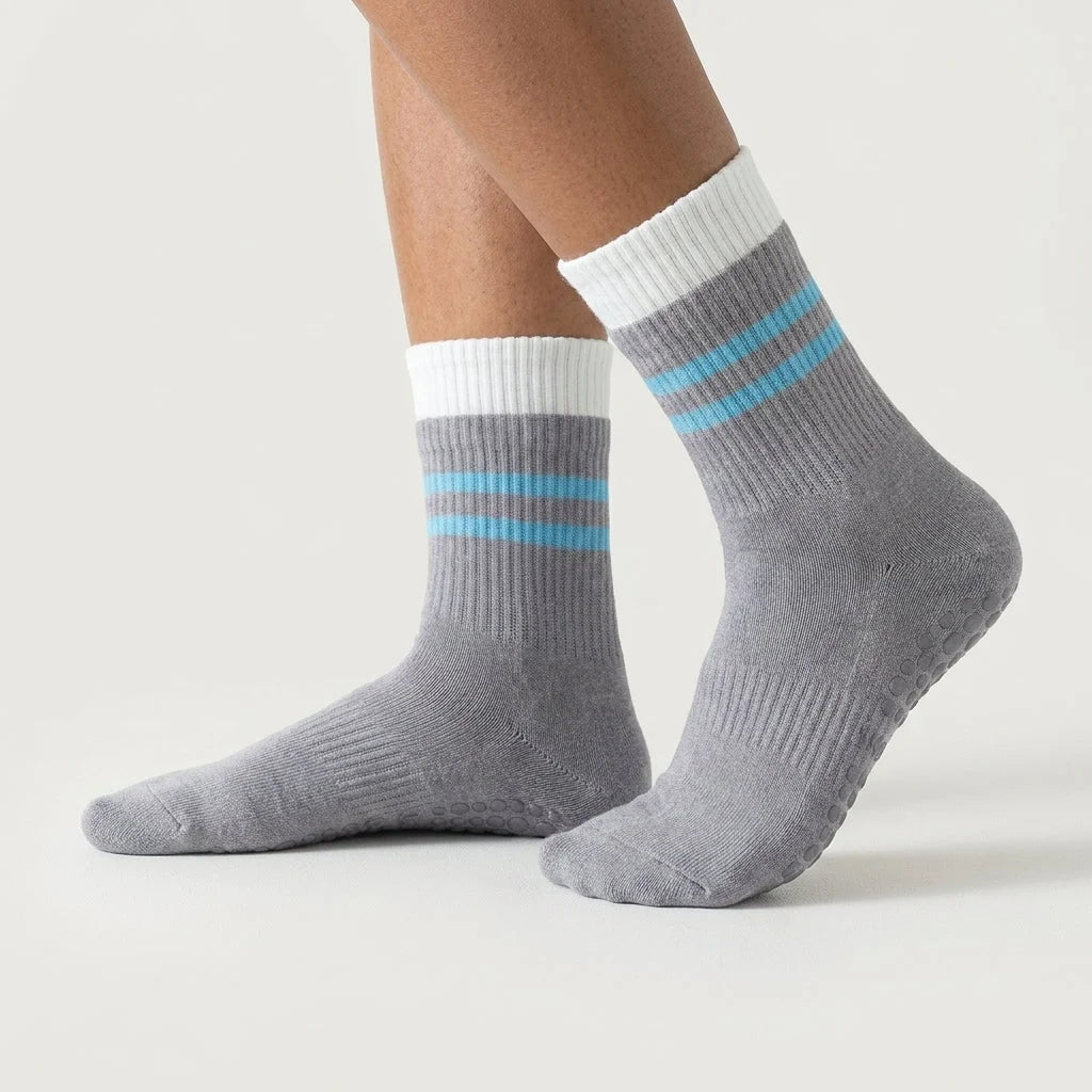 Mid Calf Pilates Grip Socks For Women’s Studio Flow