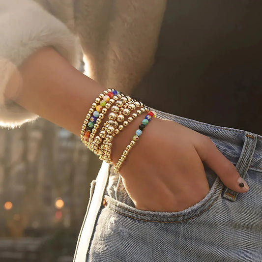 Minimalist Beads Bracelest In Polished Round Finish