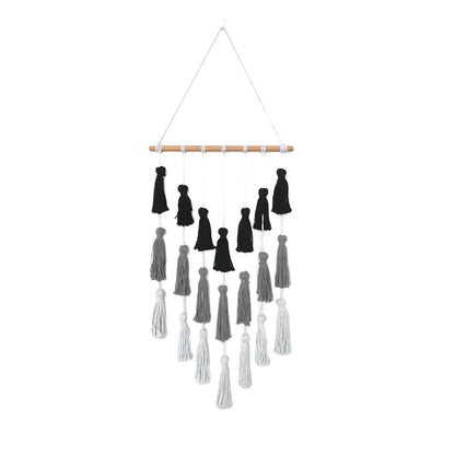 Minimalist Boho Woven Wall Art With Tassel Detailing - Mixed colors