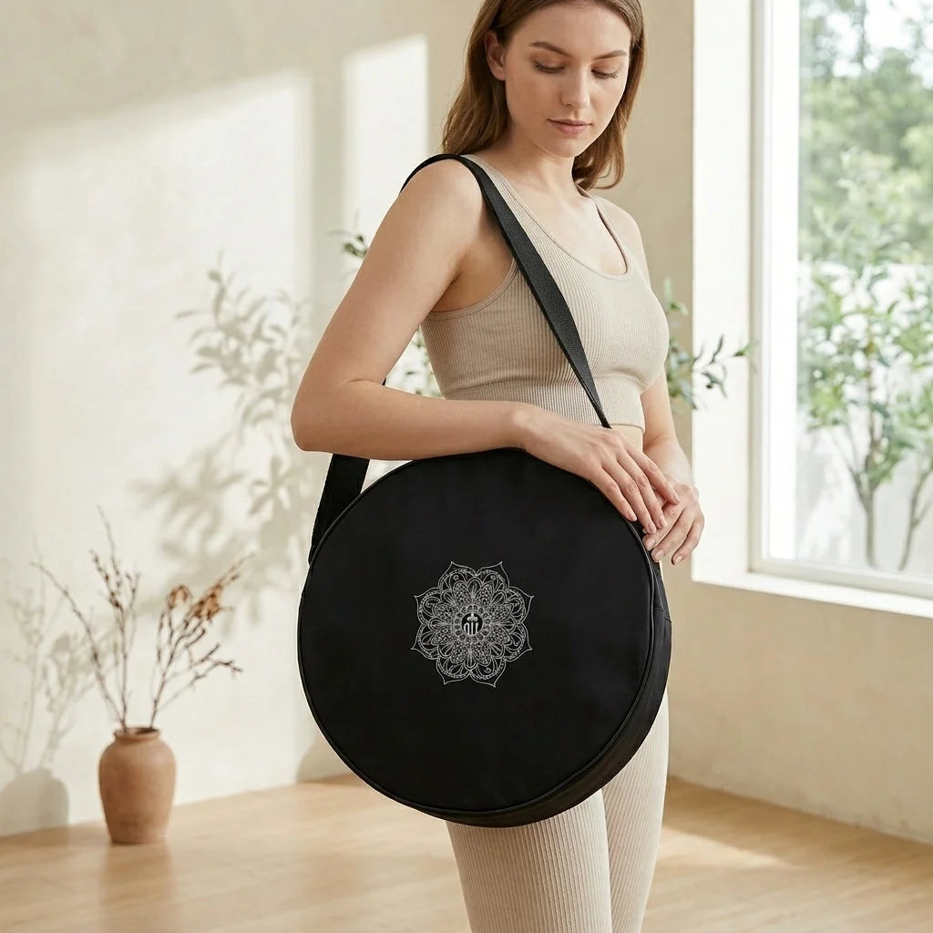 Minimalist Yoga Wheel Bag With Adjustable Straps - Black