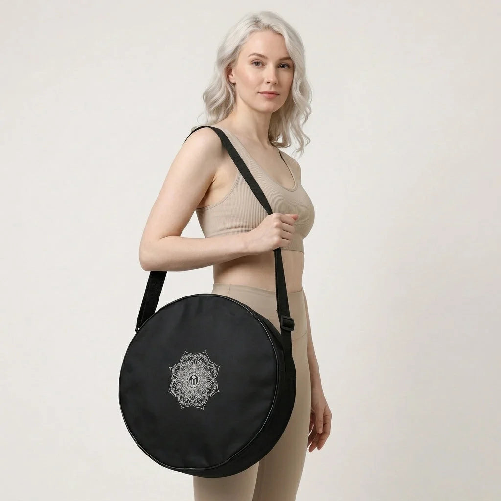 Minimalist Yoga Wheel Bag With Adjustable Straps - Black