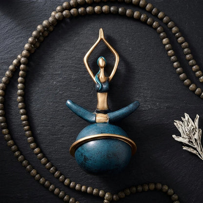 Modern Resin Statuette Yoga Pose Figurine