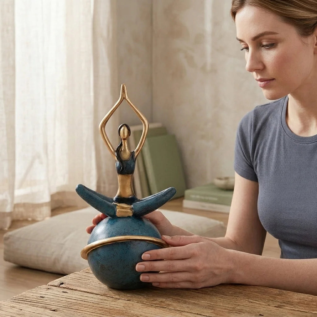 Modern Resin Statuette Yoga Pose Figurine