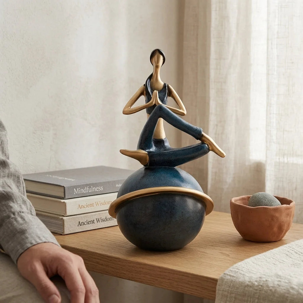 Modern Resin Statuette Yoga Pose Figurine