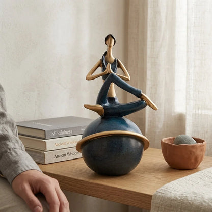 Modern Resin Statuette Yoga Pose Figurine