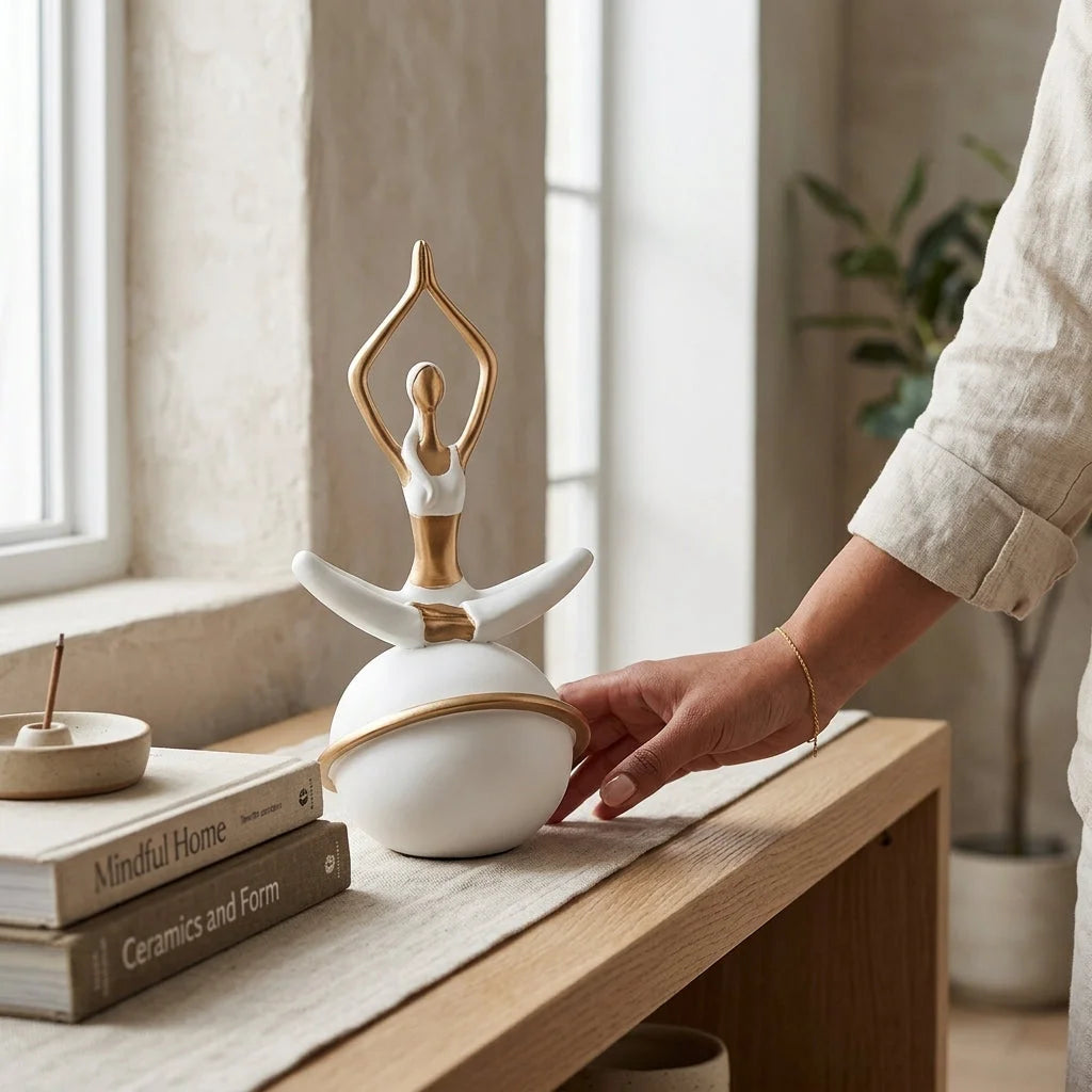 Modern Resin Statuette Yoga Pose Figurine