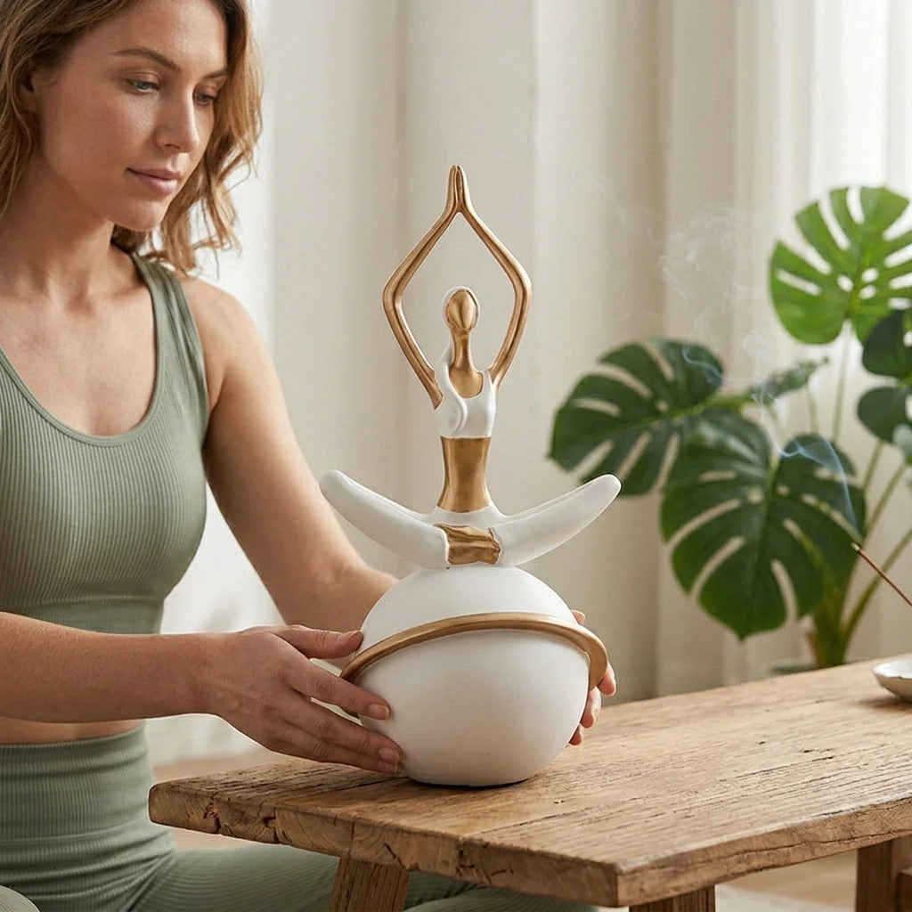 Modern Resin Statuette Yoga Pose Figurine