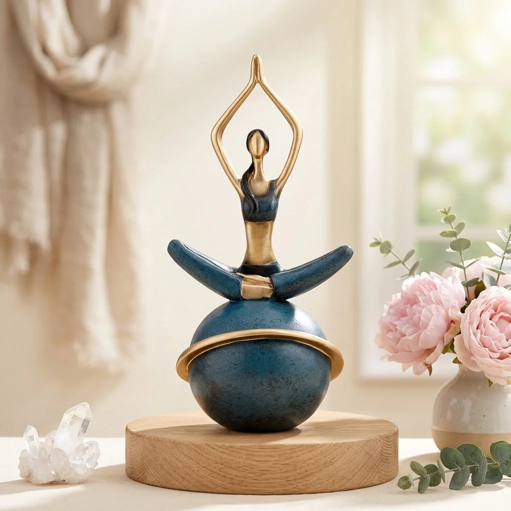 Modern Resin Statuette Yoga Pose Figurine