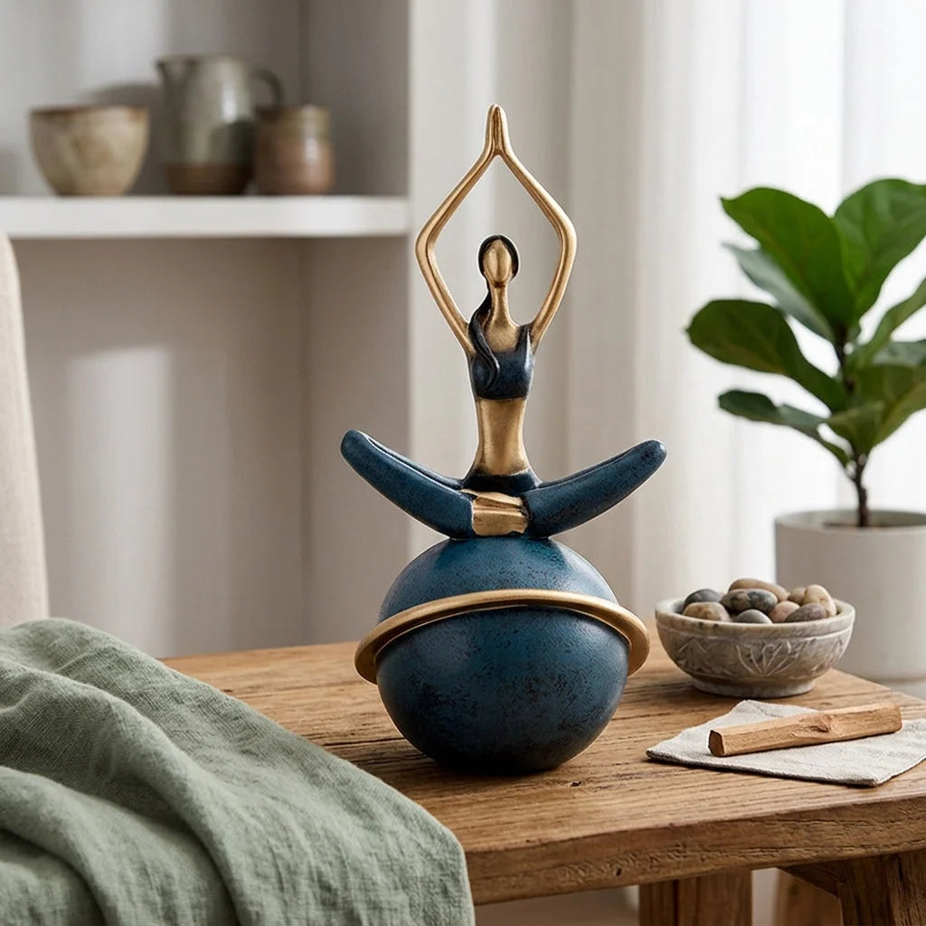 Modern Resin Statuette Yoga Pose Figurine