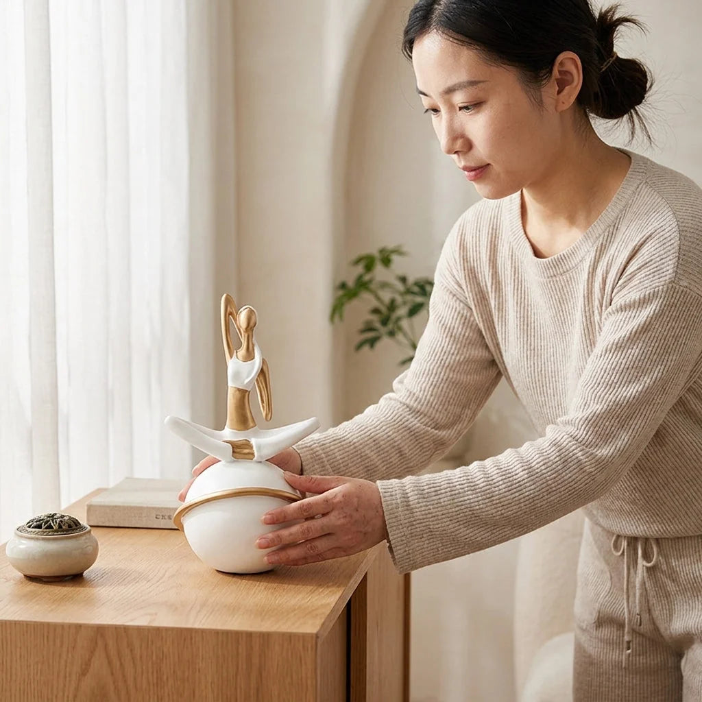 Modern Resin Statuette Yoga Pose Figurine