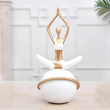 Modern Resin Statuette Yoga Pose Figurine - A / 30.5x14x14cm
