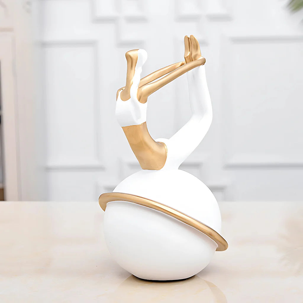 Modern Resin Statuette Yoga Pose Figurine - C / 30.5x14x14cm