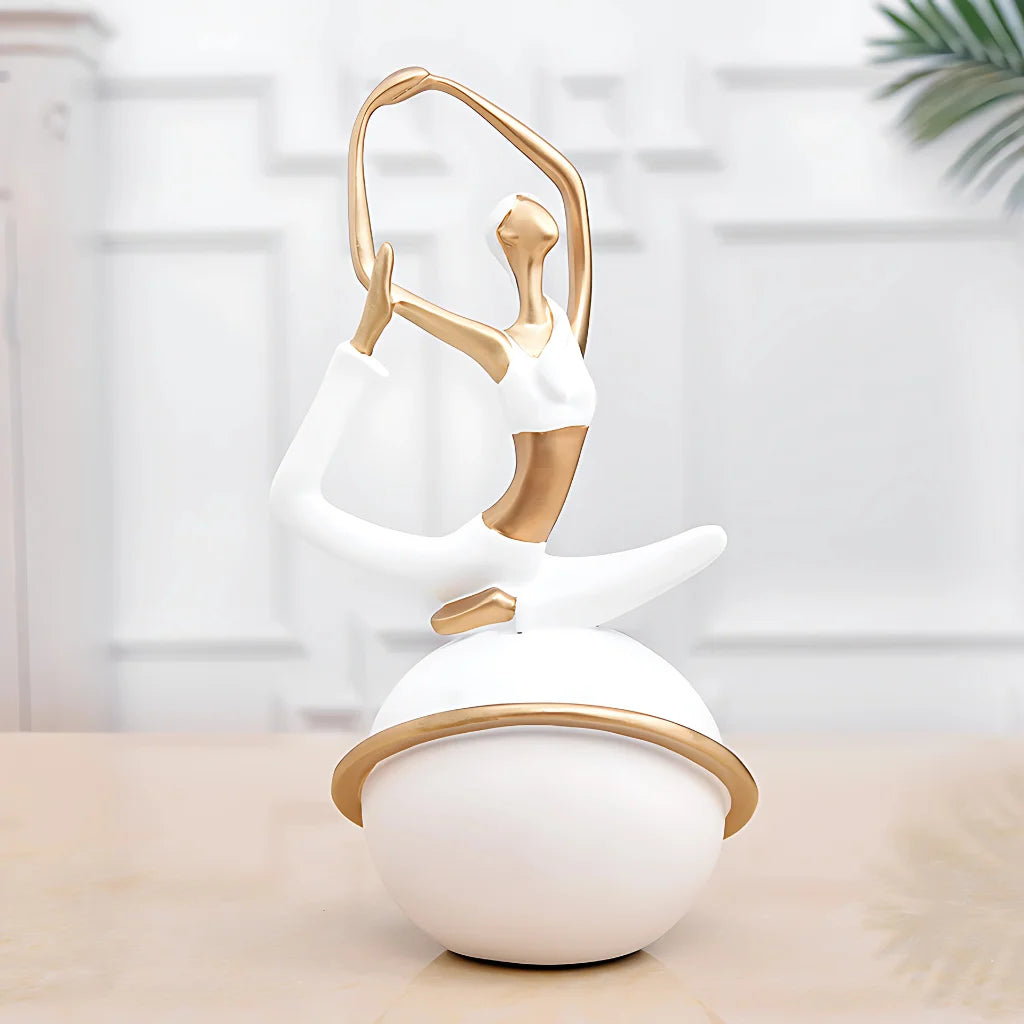 Modern Resin Statuette Yoga Pose Figurine - D / 30.5x14x14cm