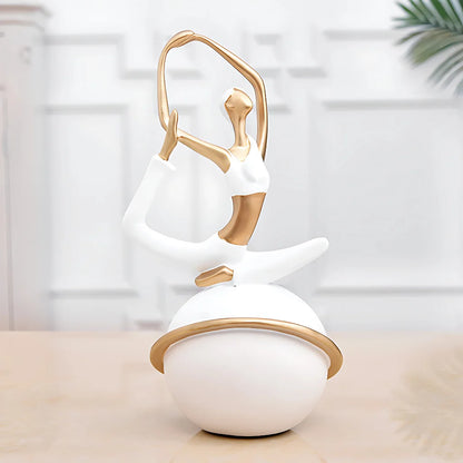 Modern Resin Statuette Yoga Pose Figurine - D / 30.5x14x14cm