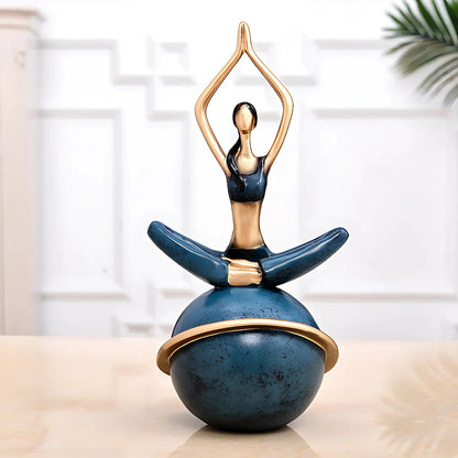 Modern Resin Statuette Yoga Pose Figurine - E / 30.5x14x14cm
