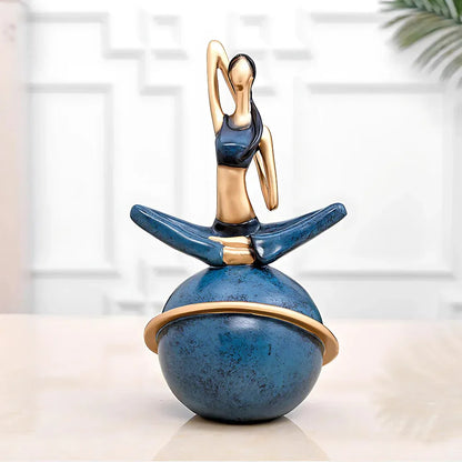 Modern Resin Statuette Yoga Pose Figurine - F / 30.5x14x14cm