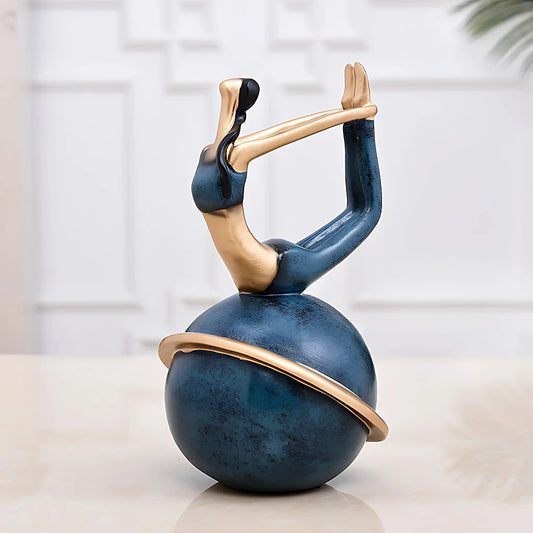 Modern Resin Statuette Yoga Pose Figurine - G / 30.5x14x14cm