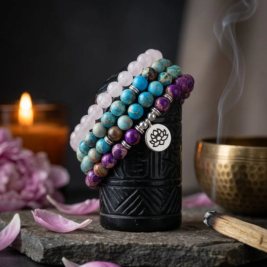 Multi Gemstone Bracelet For Grounded Radiance - Lotus