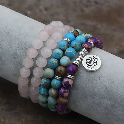 Multi Gemstone Bracelet For Grounded Radiance - Lotus