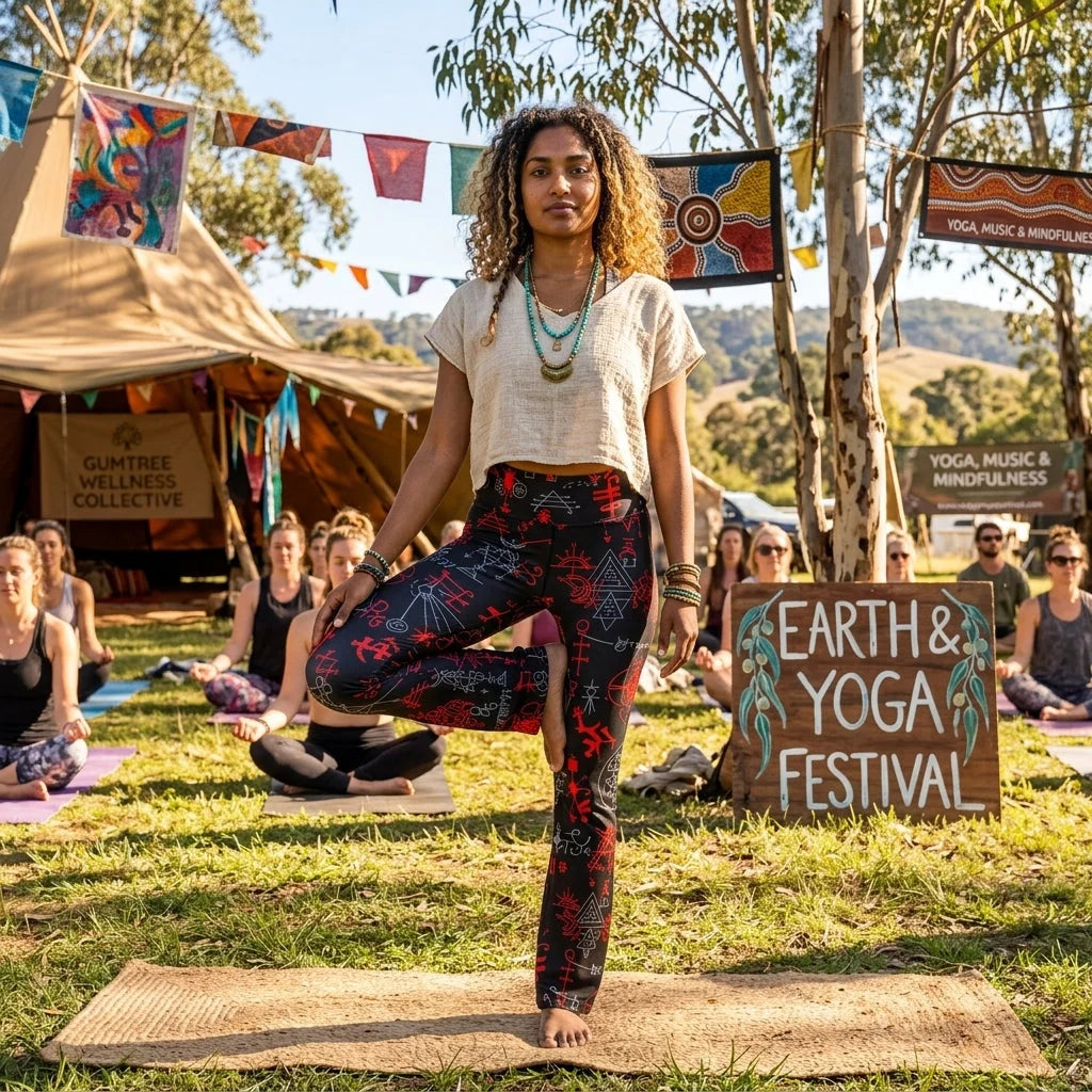 Mystic Alchemy Black Flare Legging With Magic Symbols