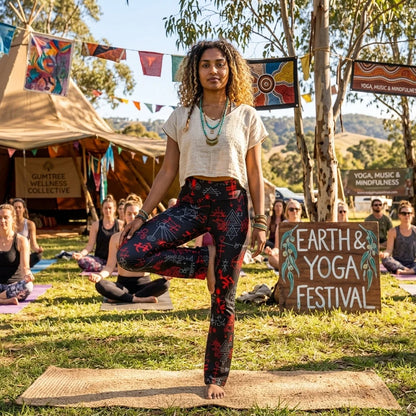 Mystic Alchemy Black Flare Legging With Magic Symbols