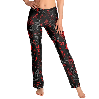 Mystic Alchemy Black Flare Legging With Magic Symbols