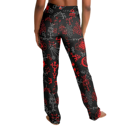 Mystic Alchemy Black Flare Legging With Magic Symbols