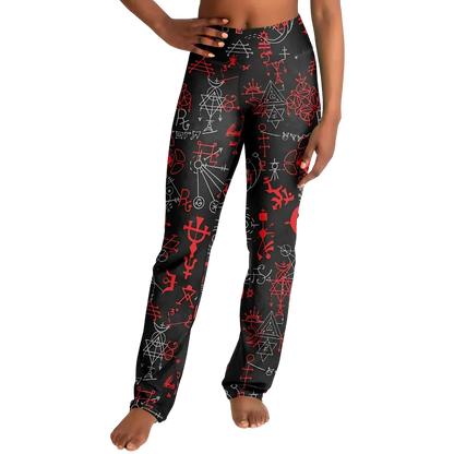 Mystic Alchemy Black Flare Legging With Magic Symbols